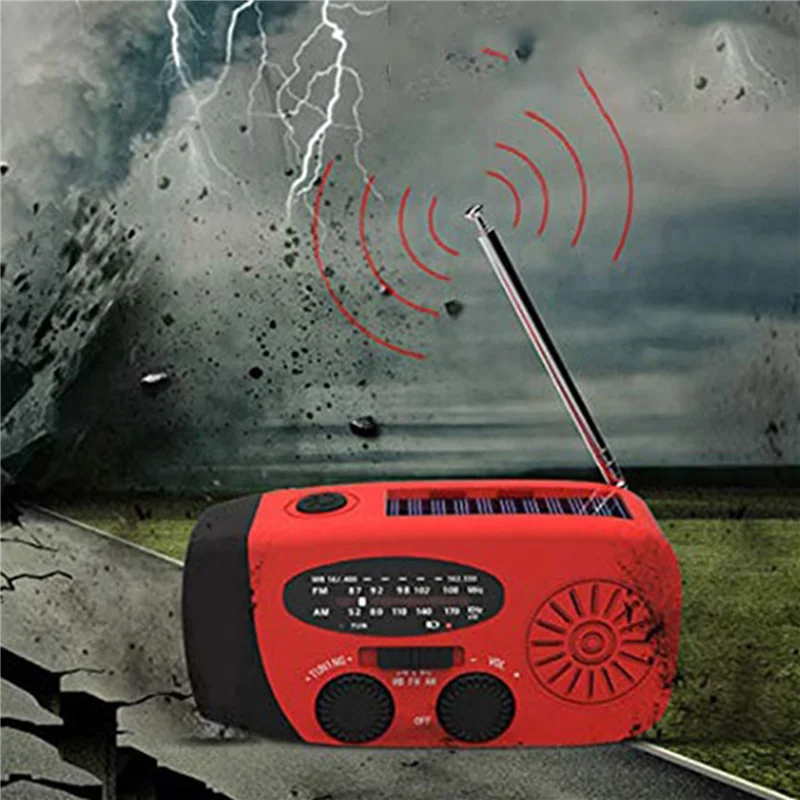 【Buy Now】6X Led Flashlights Hand Crank Dynamo Powered AM/FM/NOAA Radio Emergency Rescue LED Flashlight Emergency Power Supply