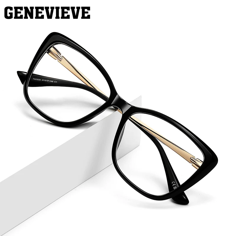 

GENEVIEVE New Personalized Butterfly Large Frame Design Women's Anti-Blue Light Glasses Photochromic Customizable Prescription