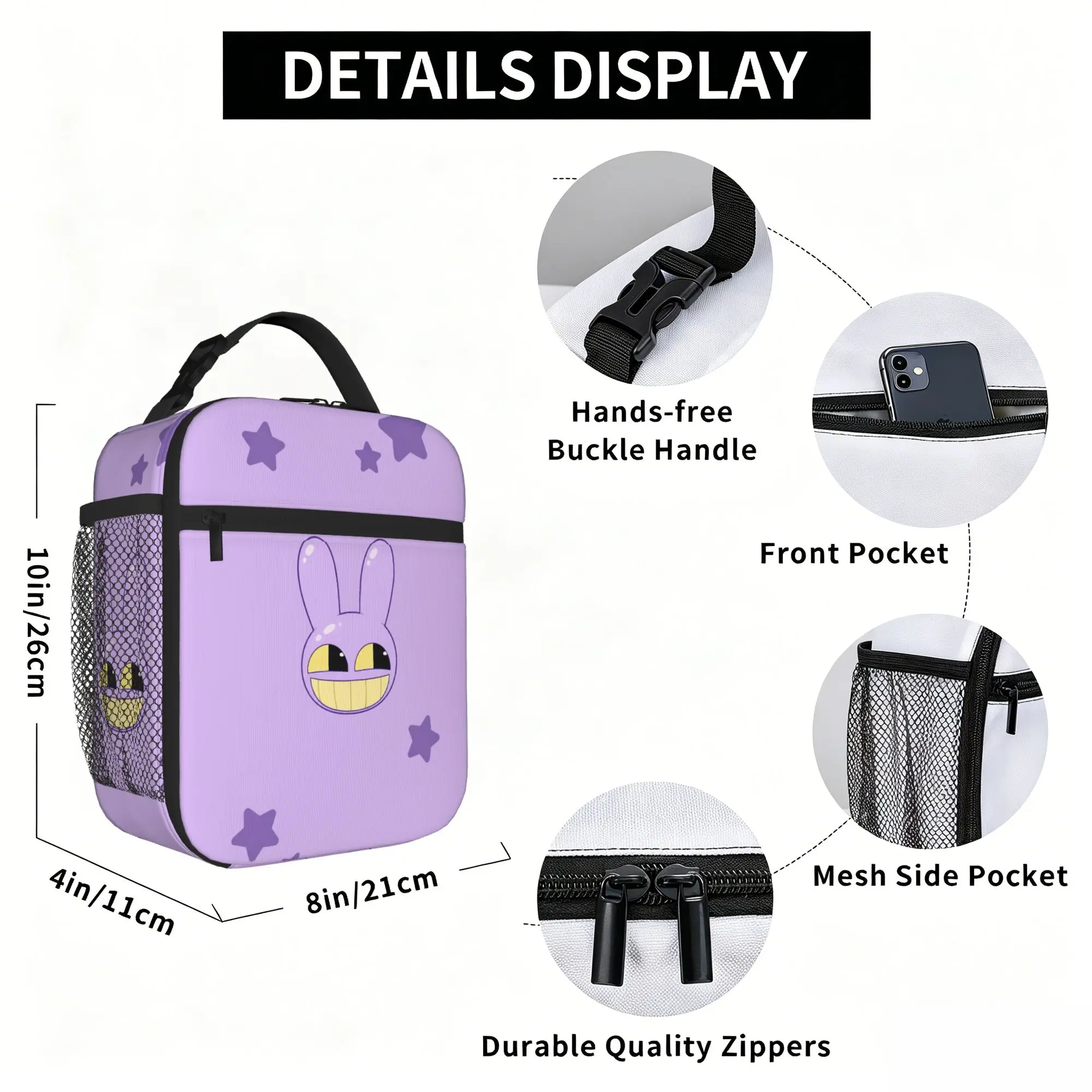 Jax Cartoon Digitals Circus Thermal Insulated Lunch Bag for Travel  Reusable Food Bag Cooler Thermal Lunch Boxes view 5