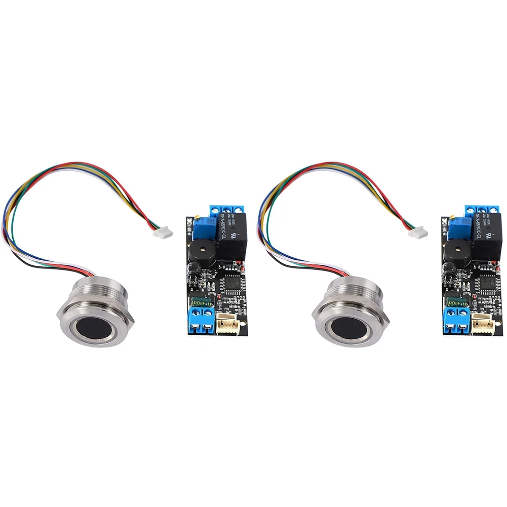 

AA84 2X K202 DC12V Маломощная плата управления отпечатками пальцев + R503 Модуль отпечатков пальцев Круглый модуль распознавания отпечатков пальцев