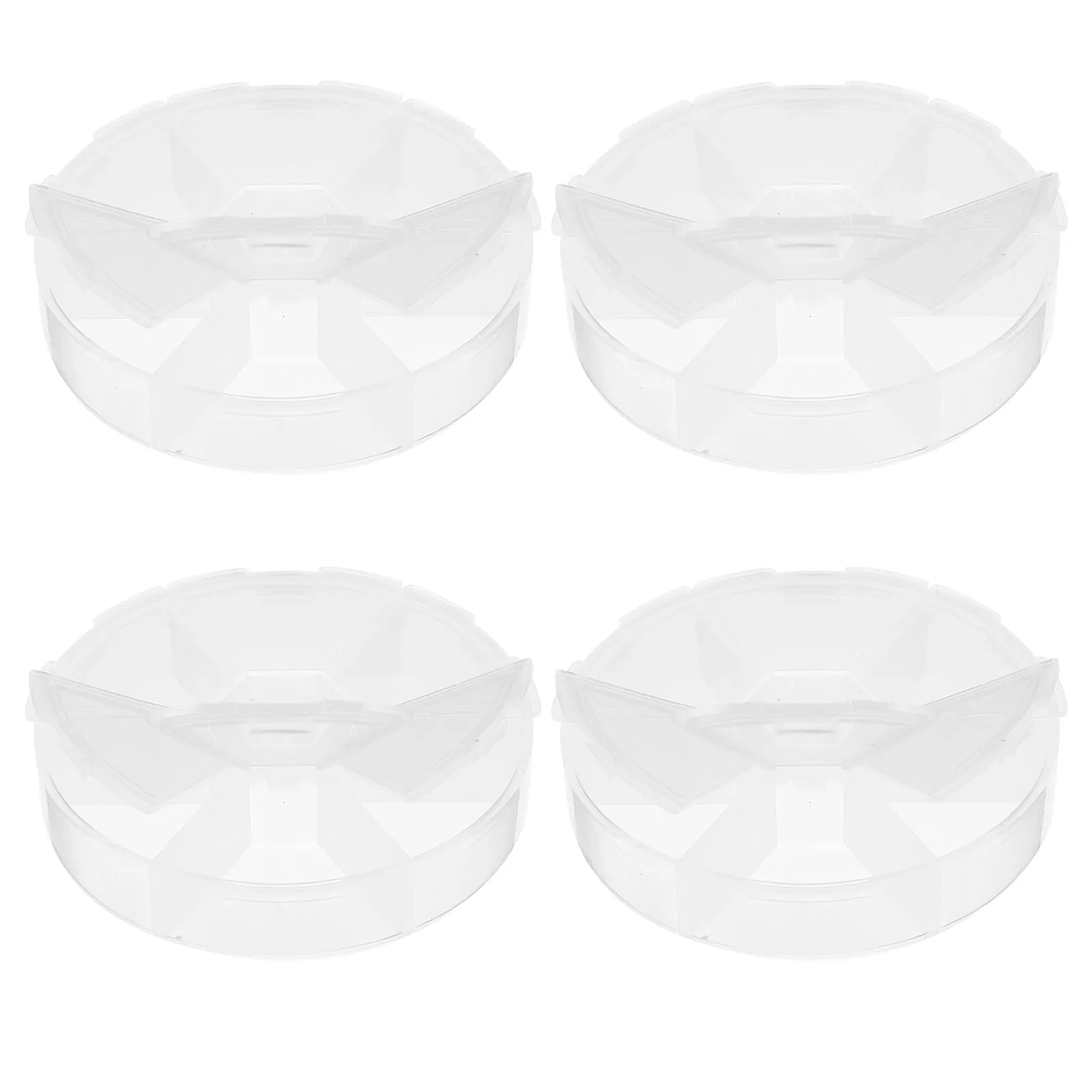 

4pcs Round Beads Jewelry Box Transparent Portable Storage Organizer for Small Parts Accessories Craft Supplies