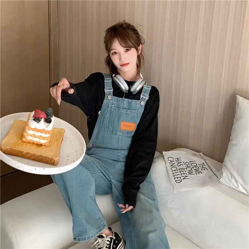 

Slimming Effectiveness Salt Series Denim Overalls Women's Autumn Winter New Large Size Fashionable Slimming One-Piece Pants
