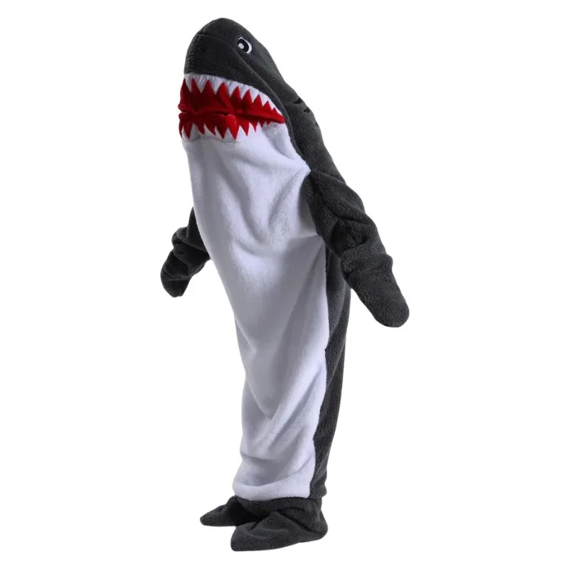 qq45Hewan Laut Anak Perempuan Laki-laki Selimut Hiu Dewasa Hoodie Uniseks Wanita Pria Sofa Paus Kantong Tidur Anak Lumba-lumba Biaya Halloween