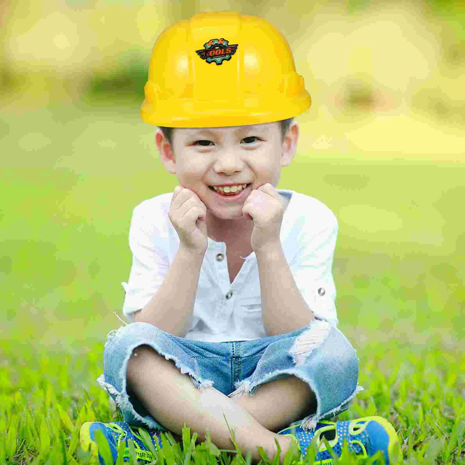 5 Pcs Toy Engineering Hat Kids Party Construction for Hard Equipment Plastic Plaything Yellow Supplies Travel Boy