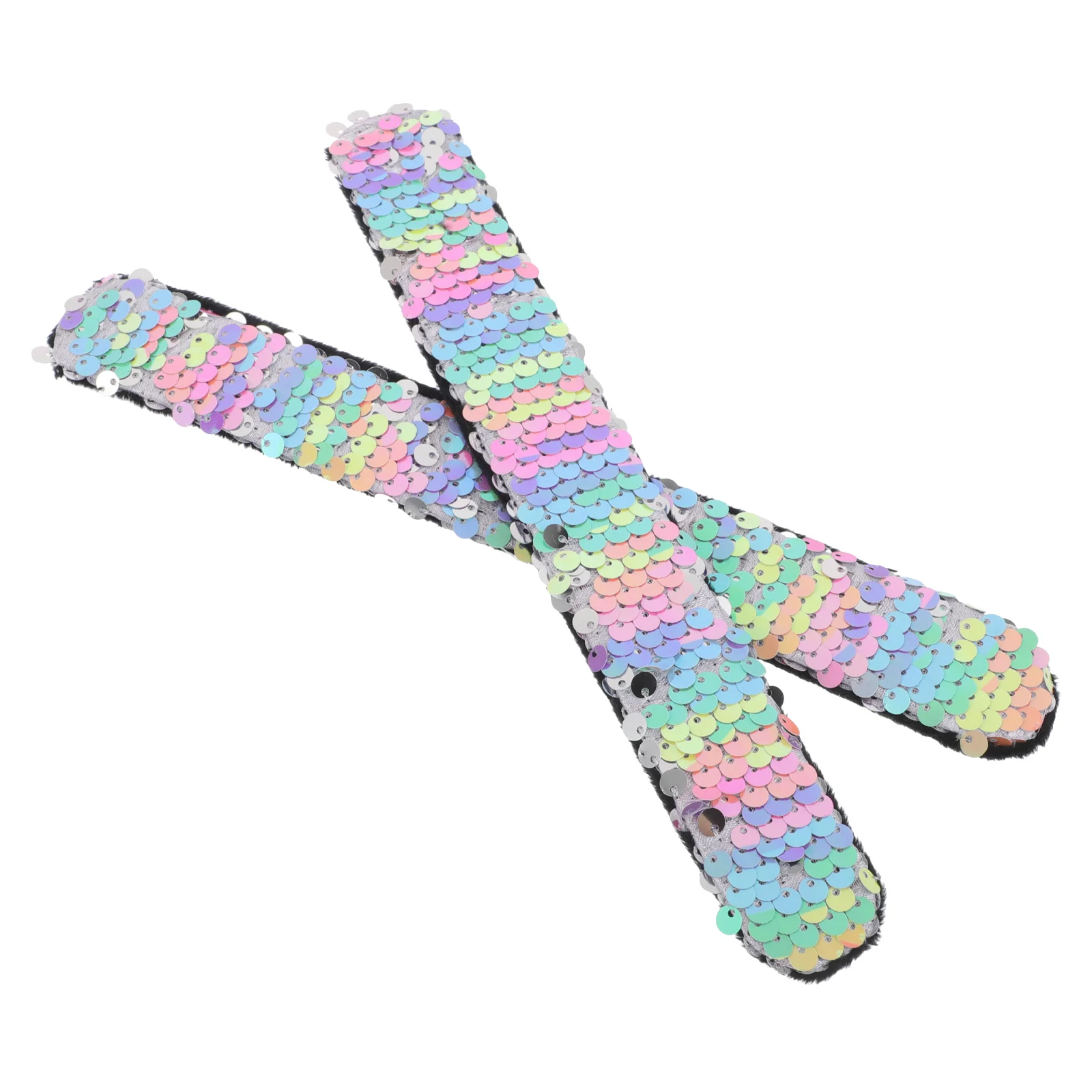 

2Pcs Children Slap Bracelets Fabric Sequins Toddler Wristbands Comfortable Rounded Edges Ideal Present Girls Birthday Parties