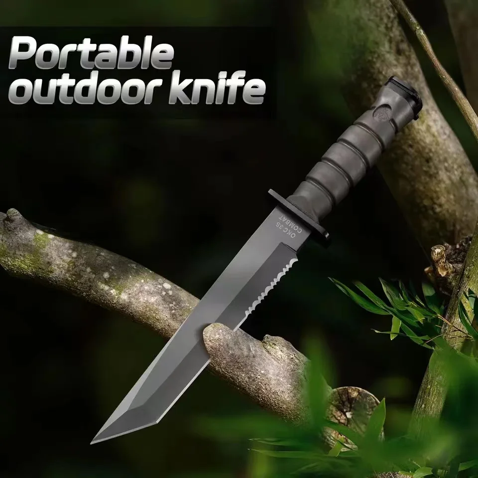 1pc Heavy Duty High Hardness Military Tactical Knife, Self-Defense, Suitable for Field, Adventure, Fishing, Survival Knife