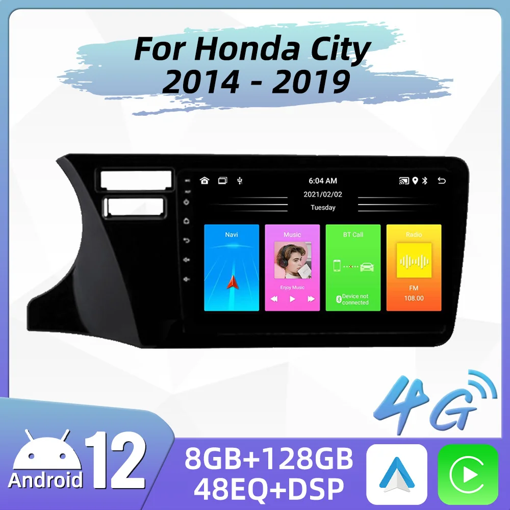 

2 Din Android Car Radio Stereo For Honda City 2014 - 2019 GPS Navigation Autoradio Car Multimedia Player Audio Head Unit Audio