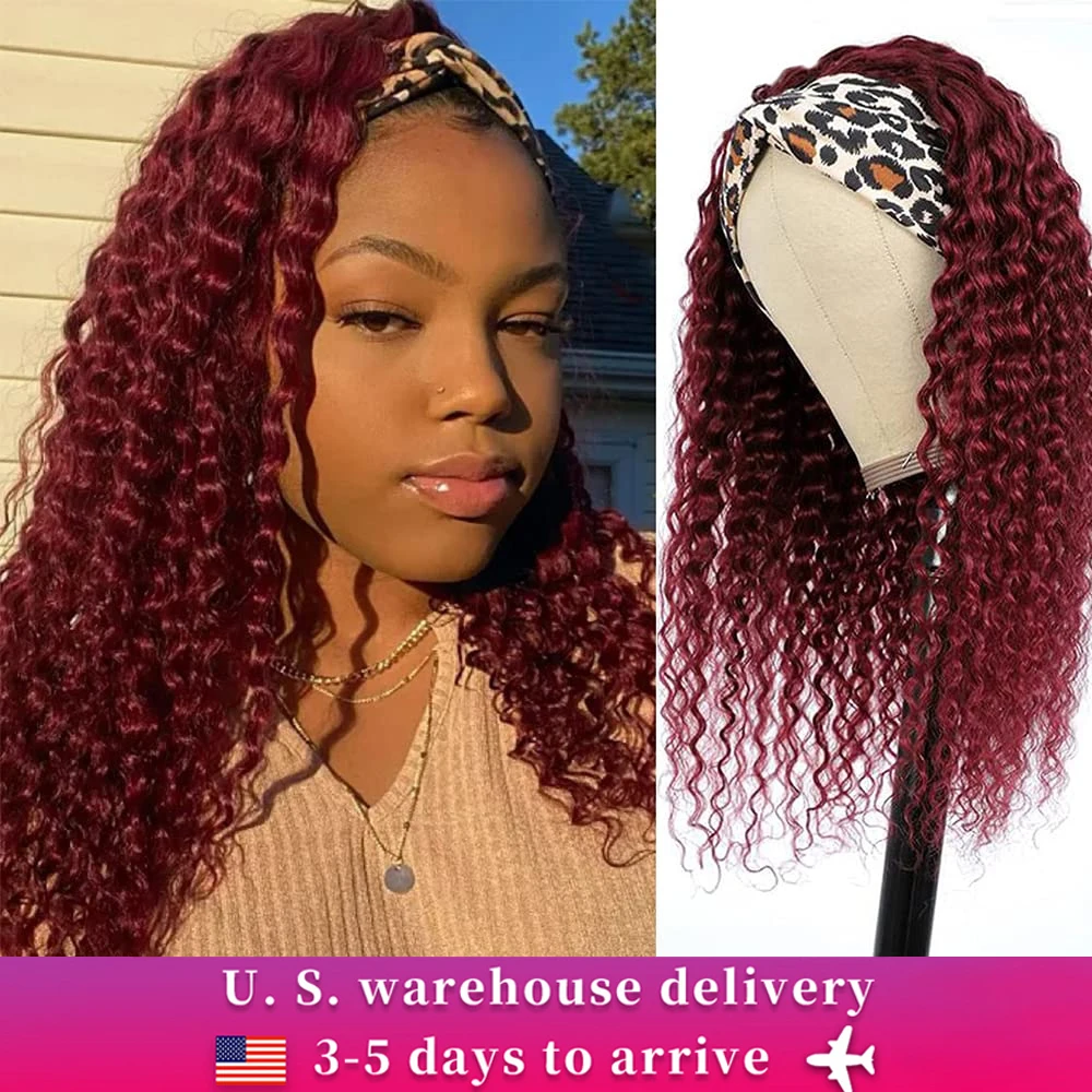 13x6 99J Burgundy Deep Wave Lace Front Wig Human Hair Red 13x4 HD Lace Frontal Wig Pre Plucked Colored Curly Human Hair Wigs