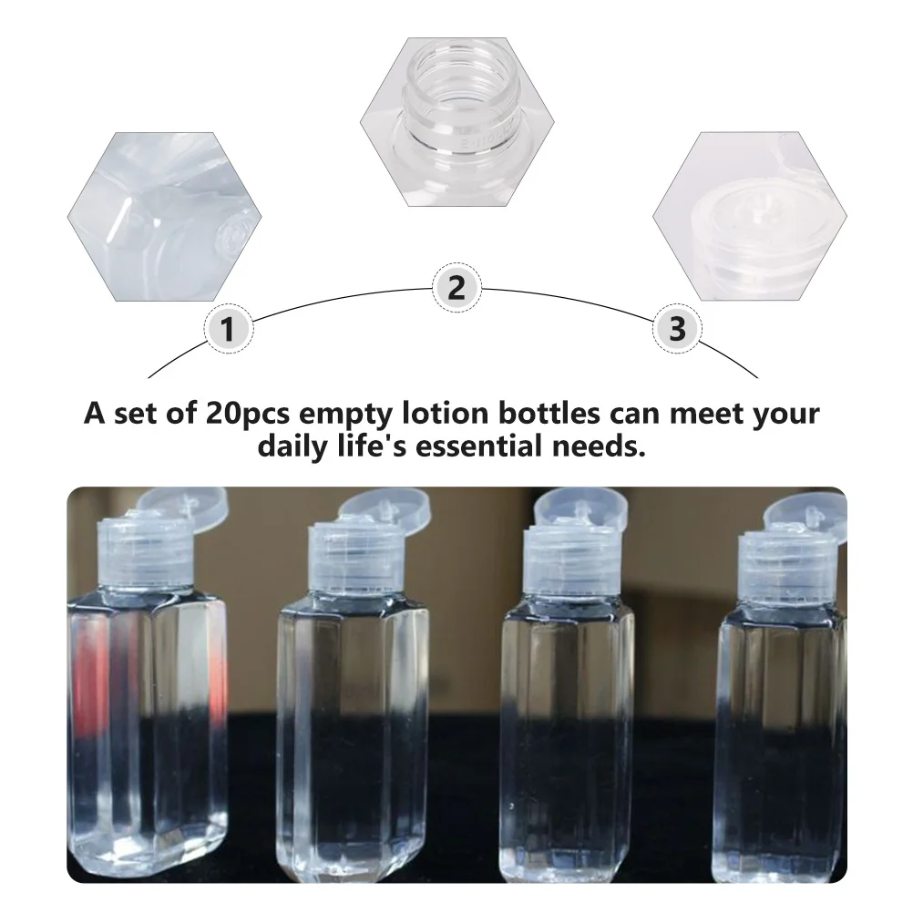 

20Pcs Refillable Empty Bottles Compact Portable Lotion Containers Travel Storage Bottles for Shampoo Lotion Toner