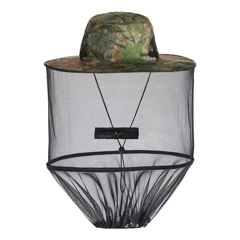 Summer Insect Protection Foldable Hidden Net Mesh Repellent Protection Fishing Cap Outdoor Sunscreen Mosquito Hat Bucket Hats