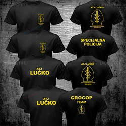 ATJ LUCKO Croatian Counter Terrorism Special Unit Force Tshirt Man Men Short Sleeved Tops Tee Shirt Summer Cotton Short Sleeve