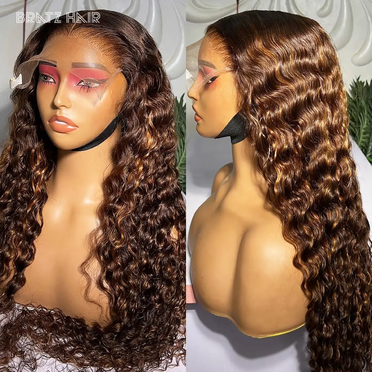 

350 Density Highlight Blonde Water Wave Wig Human Hair 13x6 13x4 Lace Front Wig for Woman Preplucked 4x4 Closure P4/30 Curly Wig