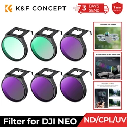 K&F CONCEPT Drone Filter Set for DJI NEO Multi-Coated HD UV CPL ND8 ND16 ND32 ND64 Polarizer Neutral Density Drone Lenses Filter