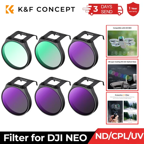 K & F Concept-Juego de filtros para Dron, para DJI NEO, multicapa, HD, UV, CPL, ND8, ND16, ND32, ND64, polarizador, filtro de lentes de Dron de densidad neutra