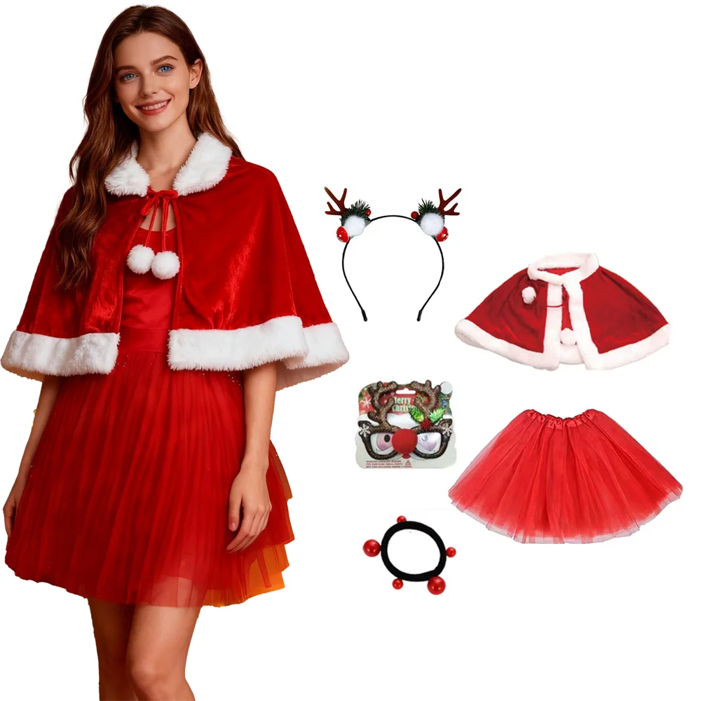 

PESENAR Christmas Elk Costume Suit for Stage Performance and Parties Unisex Reindeer Outfit Foot Covers for Holiday Events