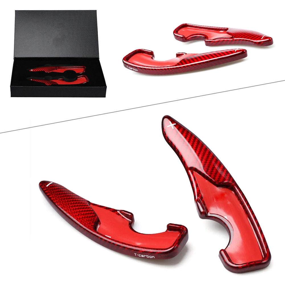 

2Pcs Car Steering Wheel Shift Paddle Red Carbon Fiber Shifter Extension For Toyota GT86 For Subaru BRZ 2017-2022