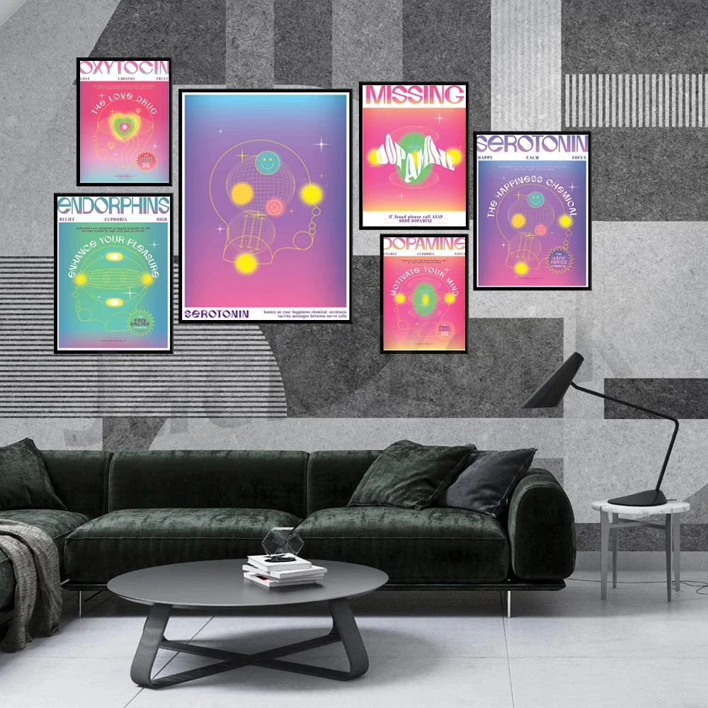 Missing, Dopamine poster, Typography poster,Exhibition Print, 90s aesthetic, spiritual aura, Gradient poster, psychedelic