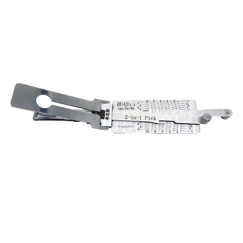 Original Lishi HU43 V.3 2 in 1 Lock Pick Decoder Ignition Car Door Opener for Old Opel Models Vertical Milling view 5