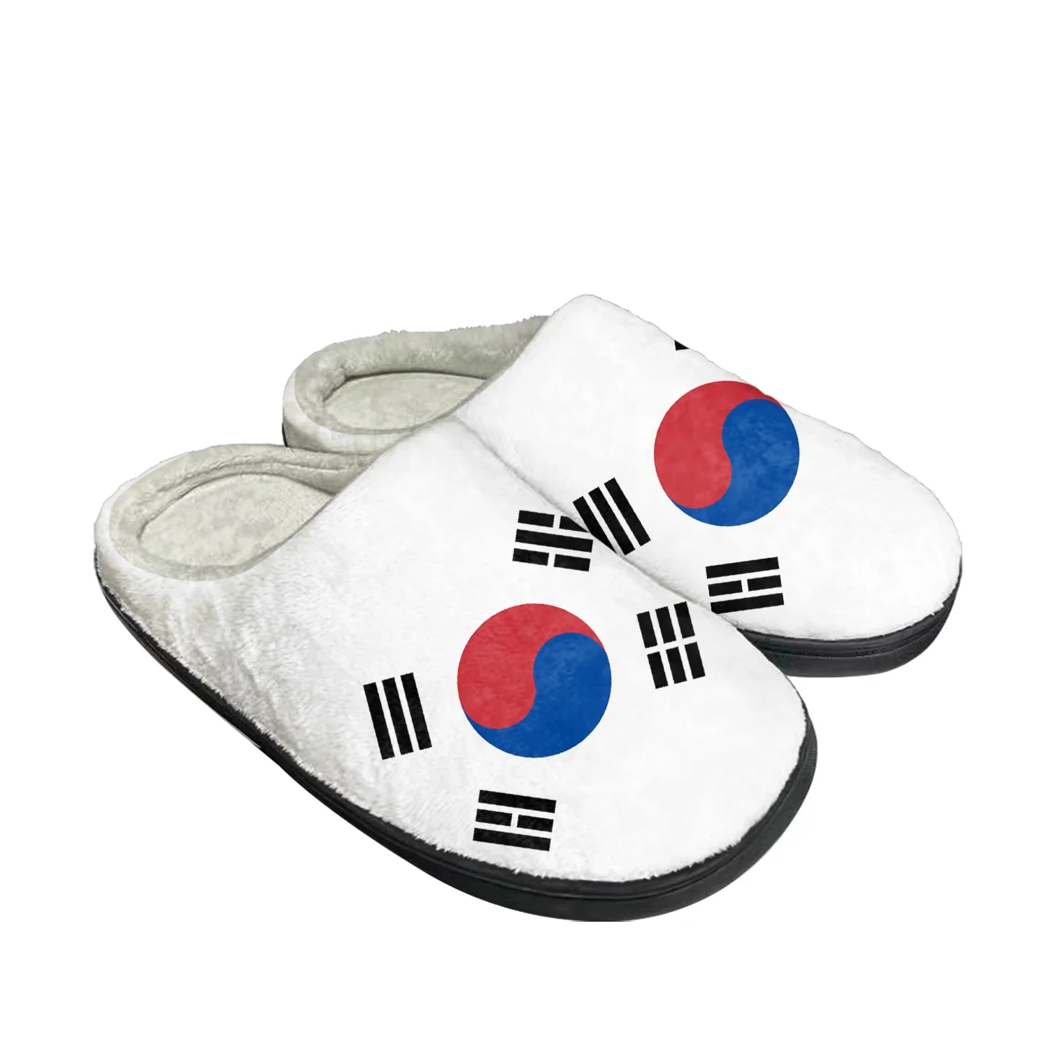 

Korean Flag Home Cotton Custom Slippers Mens Womens Sandals South Korea Plush Bedroom Casual Keep Warm Shoes Thermal Slipper