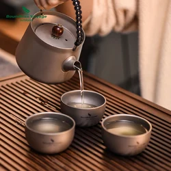 Boundless Voyage Sake Cup Titanium Double Wall Mini Drink Teacup Coffee Mug Lightweight Stackable Teaware 18g Ti3204D