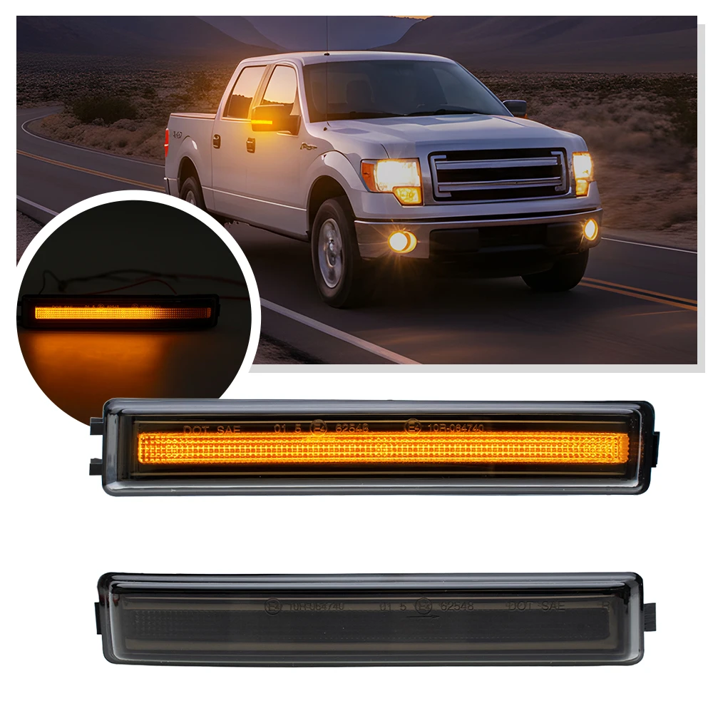 LED الجانب الأمامي مرآة ماركر أضواء ل 2009-2013 2014 فورد F-150 رابتور لينكولن مارك LT مصباح تحديد الجانب المتسلسل #1