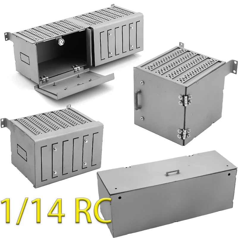 1:14 스케일 금속 시뮬레이션 공구함 배터리 케이스 공구함 타미야 RC 트럭 SCANIA 770S R620 VOLVO FH16 BENZ 3363 MAN TGX 자동차용
