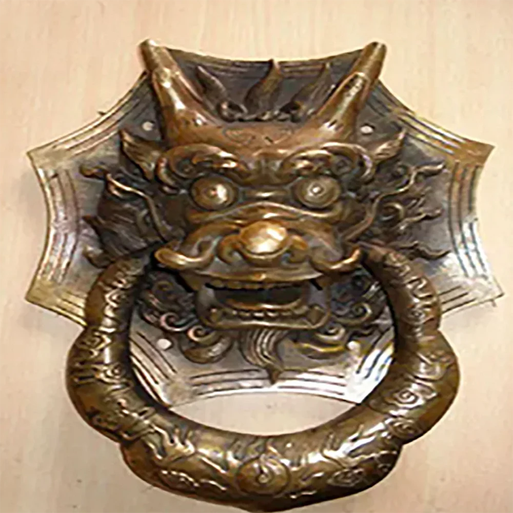 Copper Brass Chinese Crafts Decoration Nice Chinese Bronze Dragon Head Door Knocker 10