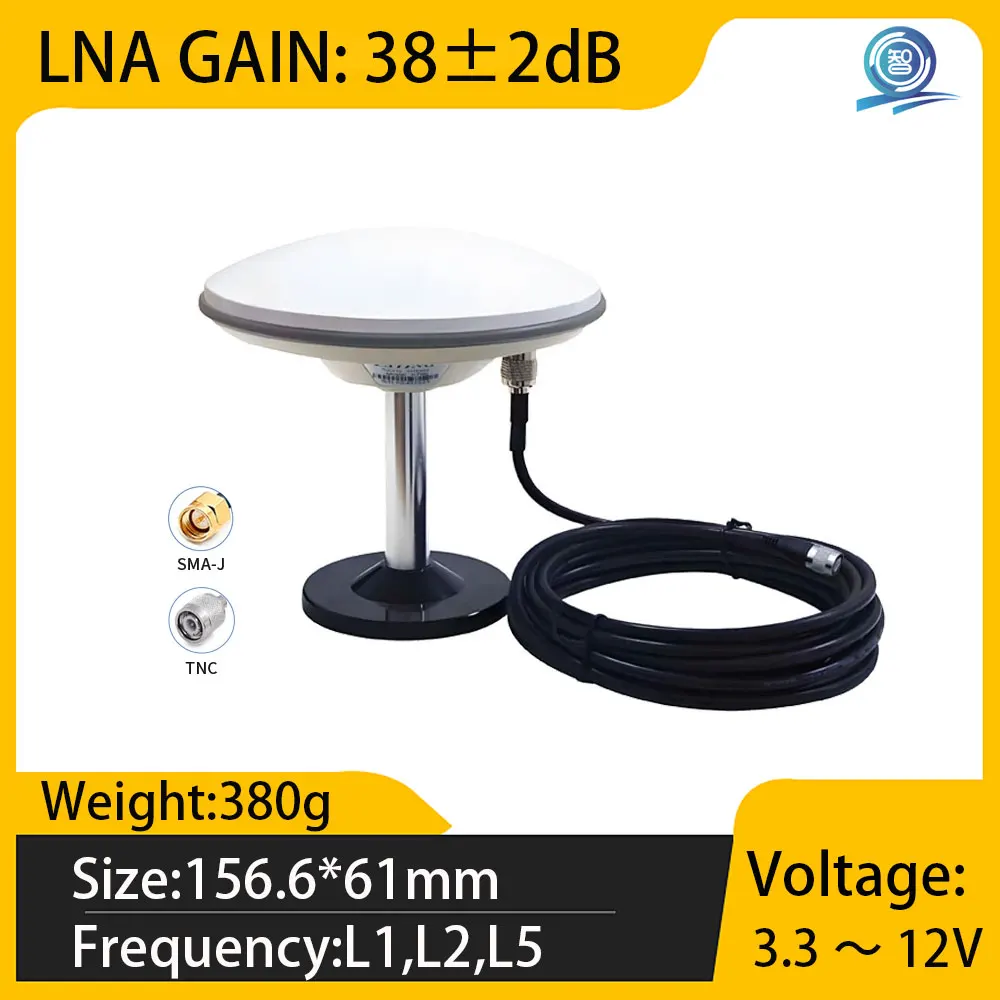 

GPS BDS GLO GALILEO Four System Full Frequency GNSS Antenna High-Precision Measurement GNSS RTK Antenna With TNC SMA Connector