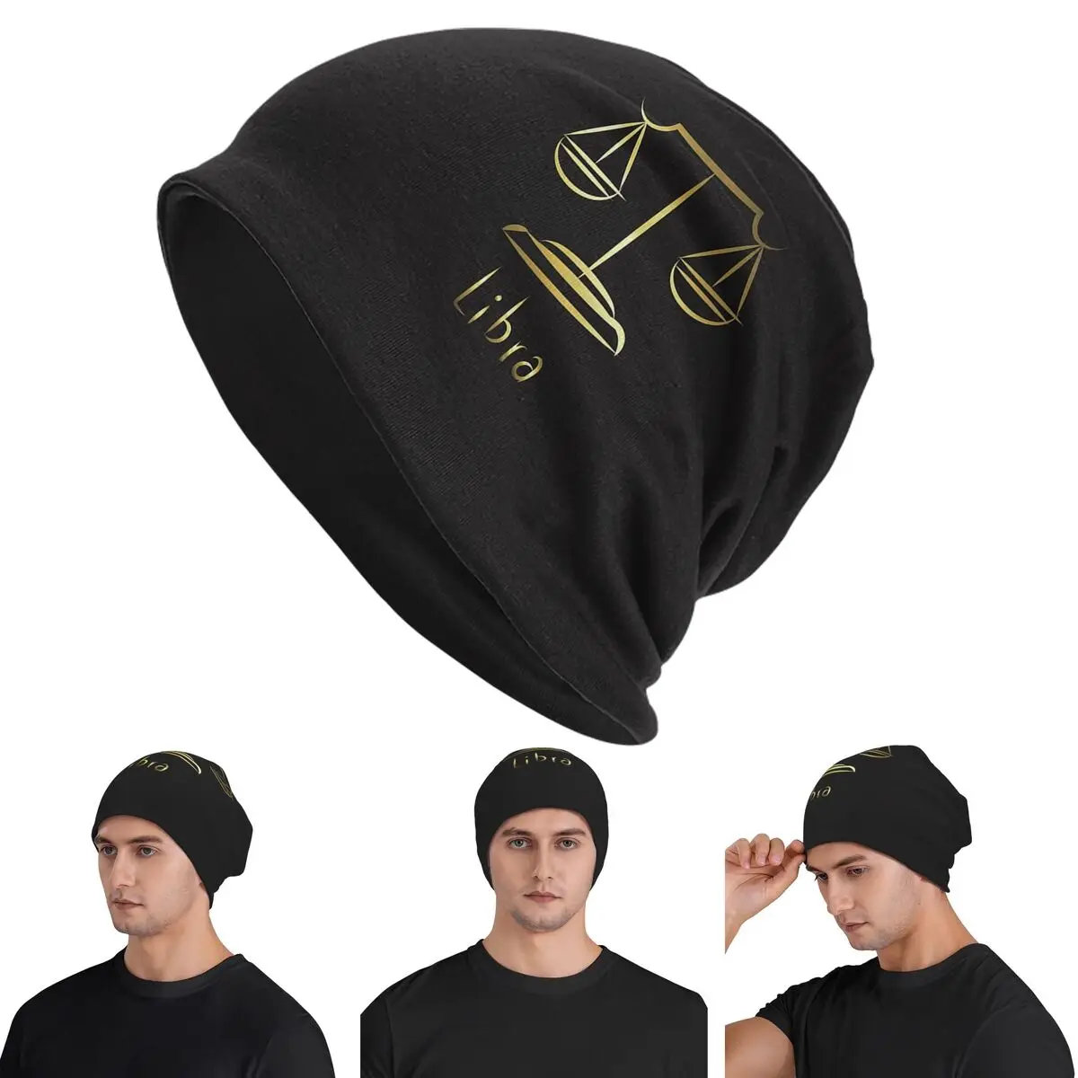 

Gold Scales Of Justice Law Logo Skullies Beanies Hats Warm Autumn Winter Outdoor Cap Knitted Bonnet Caps for Unisex Adult