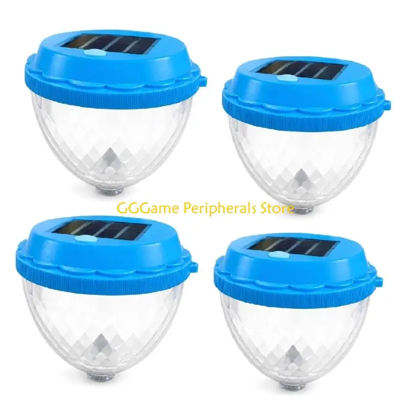 U55B 1/2/4Pcs Faceted Floating Pool Light with Solar Charging for Outdoor Use