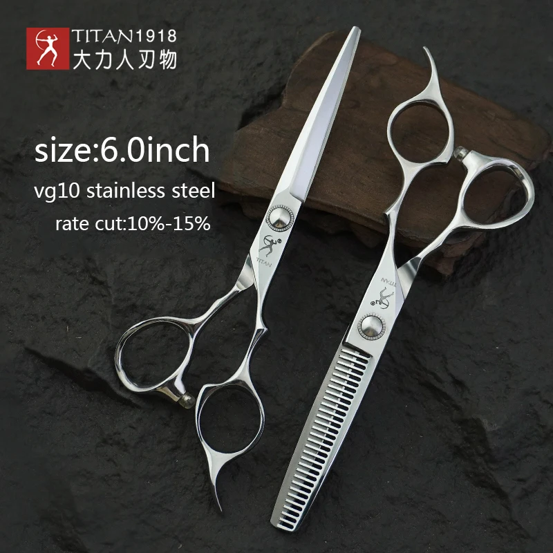 Titan Professionelle Friseurschere 6,0 Zoll VG10 Edelstahl Schneid- und Ausdünnungswerkzeug für Friseure – Detail 3