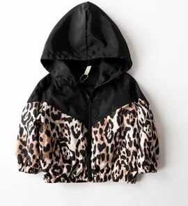 Baby Girls Boys Long Sleeve Zipper Hooded Jacket Toddler Leopard Coat Casual Children Cotton Fall Winter Outerwear Clothes