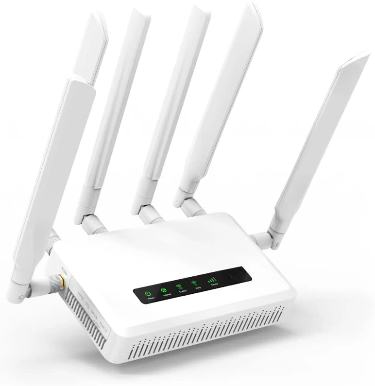 Cellular Gateway 5G Router for House & RV, Wi-Fi 6, Detachable Antennas, Dual-SIM, T-Mobile & AT&T IoT Device Certified