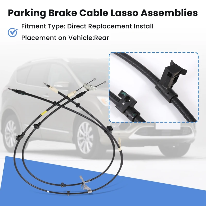 Car Rear Brake Cable Lasso Assemblies CV61-2A603-AE CV61-2A603-AD For Ford Kuga 2013-2021 Parking Cable CV612A603AE