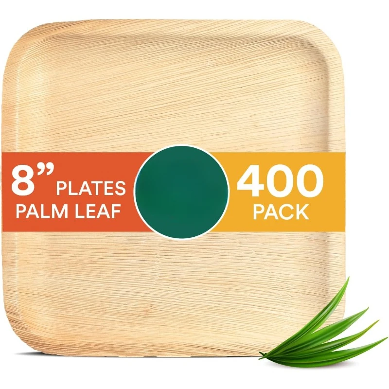 

Compostable Palm Leaf Square Plate Like Bamboo Plate Biodegradable Eco-friendly Microwave and Oven Safe