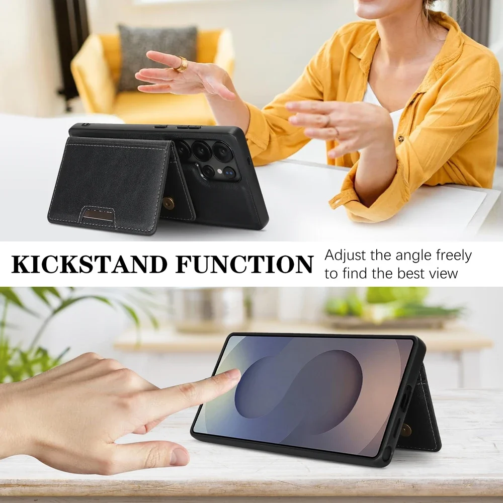 Samsung S25 S24 Ultra Edge Plug S23 + S25Ultra S25U S23U 5G対応 2in1 マグネット式スマホケース キックスタンド カード収納 スマホケース