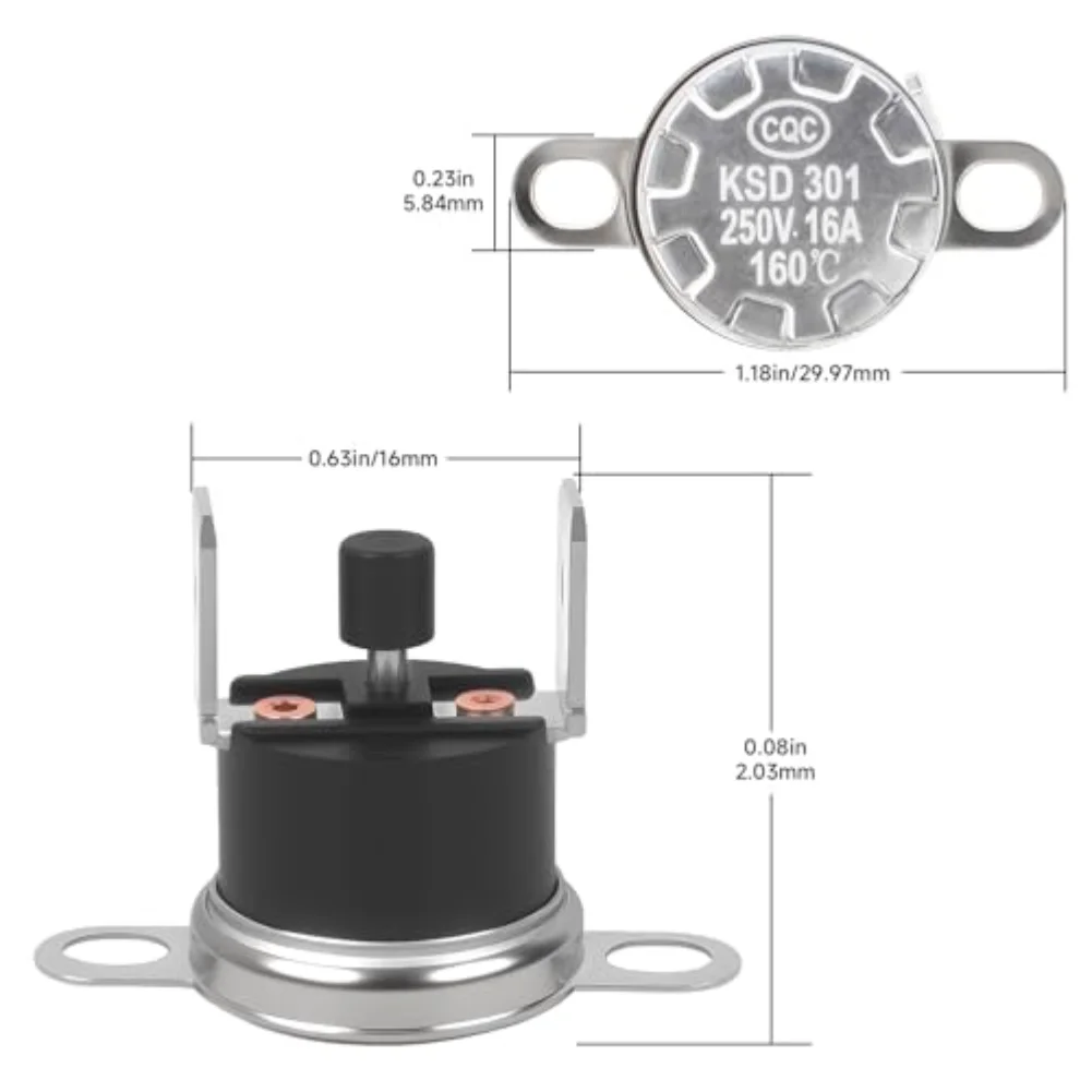 For Dometic DM2652 Thermal Fuse 31.1mm*21.3mm Simple DIY Installation Aluminum Alloy Construction Thermoplastic Components
