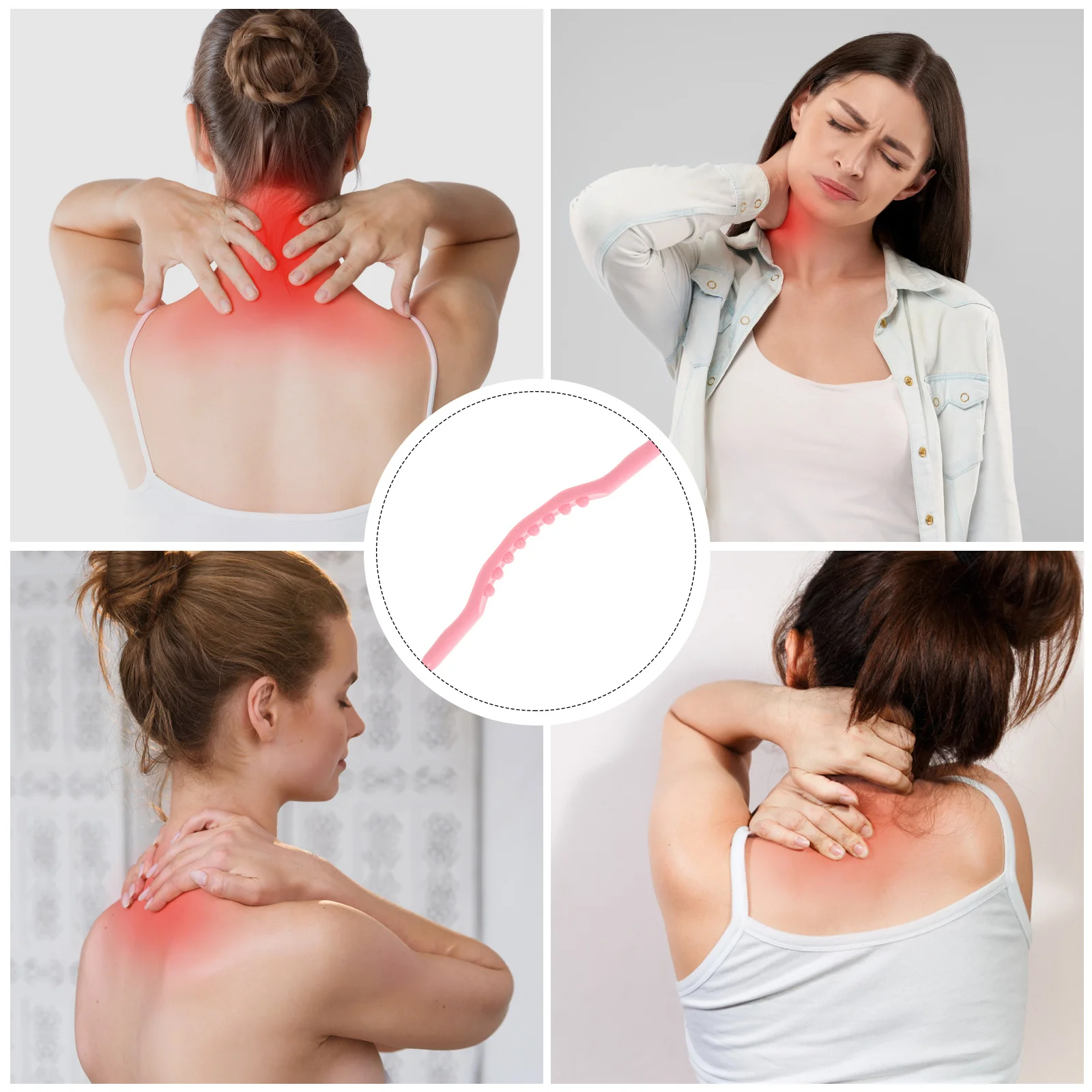 عصا دوارة للعضلات أداة تدليك يدوية مقبض مريح لتدليك الأنسجة العميقة والساق والظهر والمعدة والجسم والتخسيس