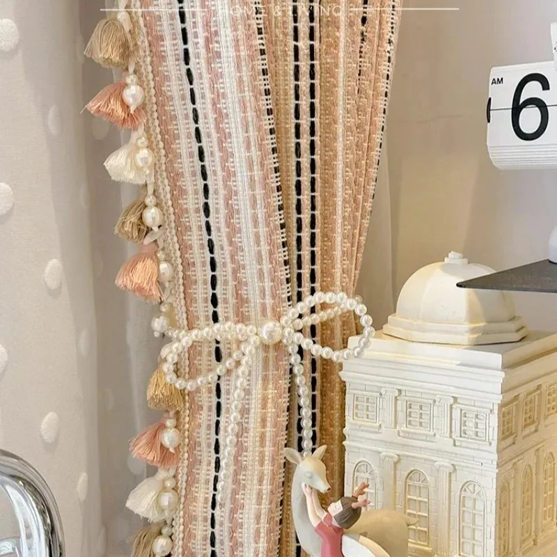 

Custom Size！luxury Fairytale Candy Vintage Pink Girls Cute Curtains for Living Dining Room Bedroom Children's Room White Tulle