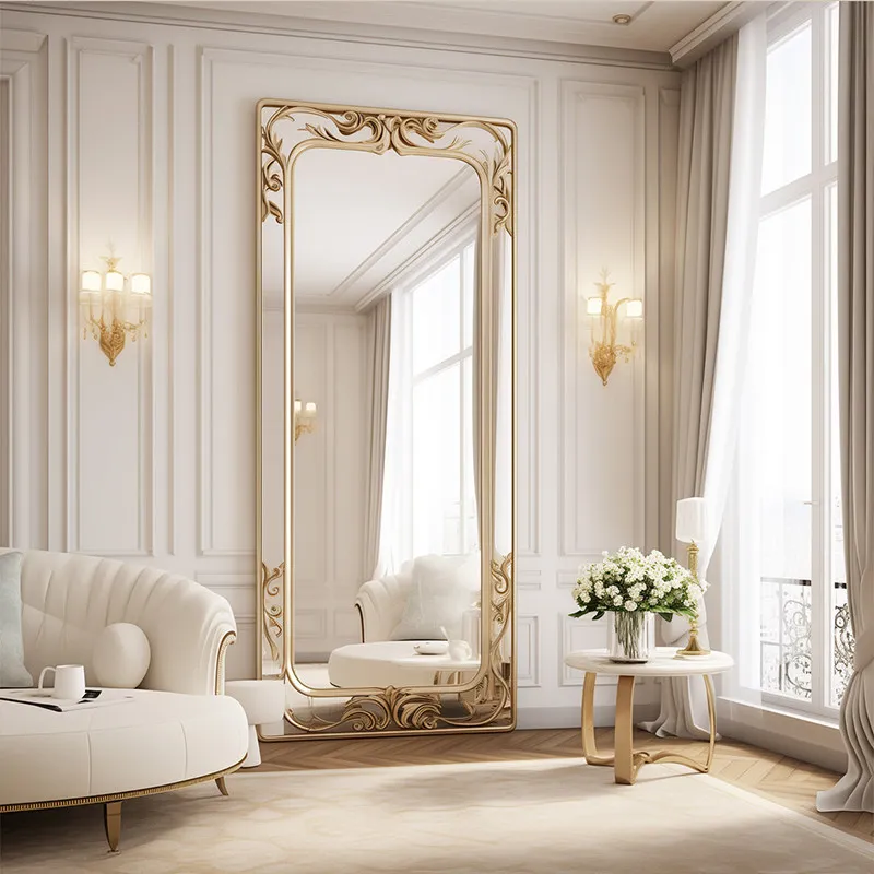 

Nordic Vintage Decorative Mirrors Wall Luxury Princess Design Mirrors Full Body Bedroom Gold Espejos De Piso Home Decorations