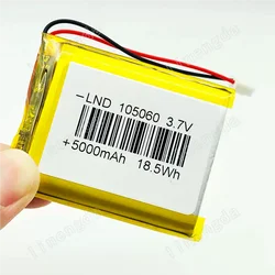 105060 Akumulator litowo-polimerowy 3,7 V 5000 mAh Power Bank Lokalizator GPS Światło LED Uniwersalny