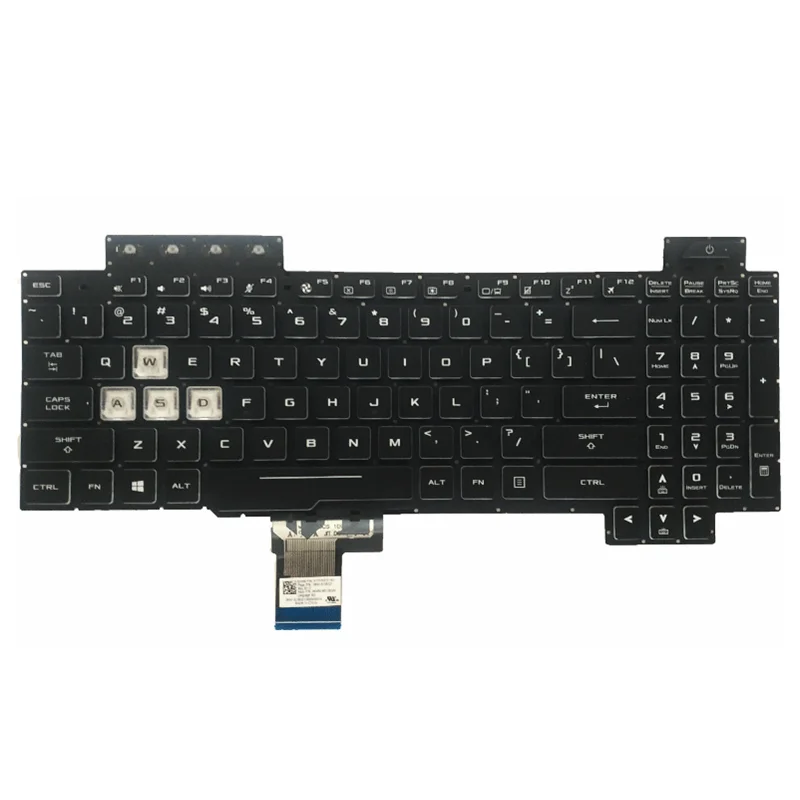 Imagem -05 - Eua ru sp Teclado para Asus Rog Fx504 Fx504gd Fx504ge Fx504gm Fx80 Fx80gm Fx505 V170762hs1 0knr0661pru00 Zx80g Fx86 Fx705 Gl703