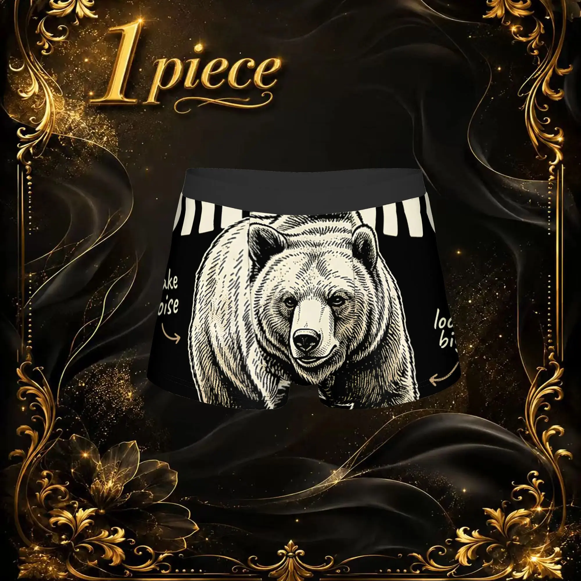 1pc Popular Bear Safety Bring A Slower Friend Funny Bear boxers  Novelty Panties Men's Underwear Ventilate Shorts Boxer Briefs