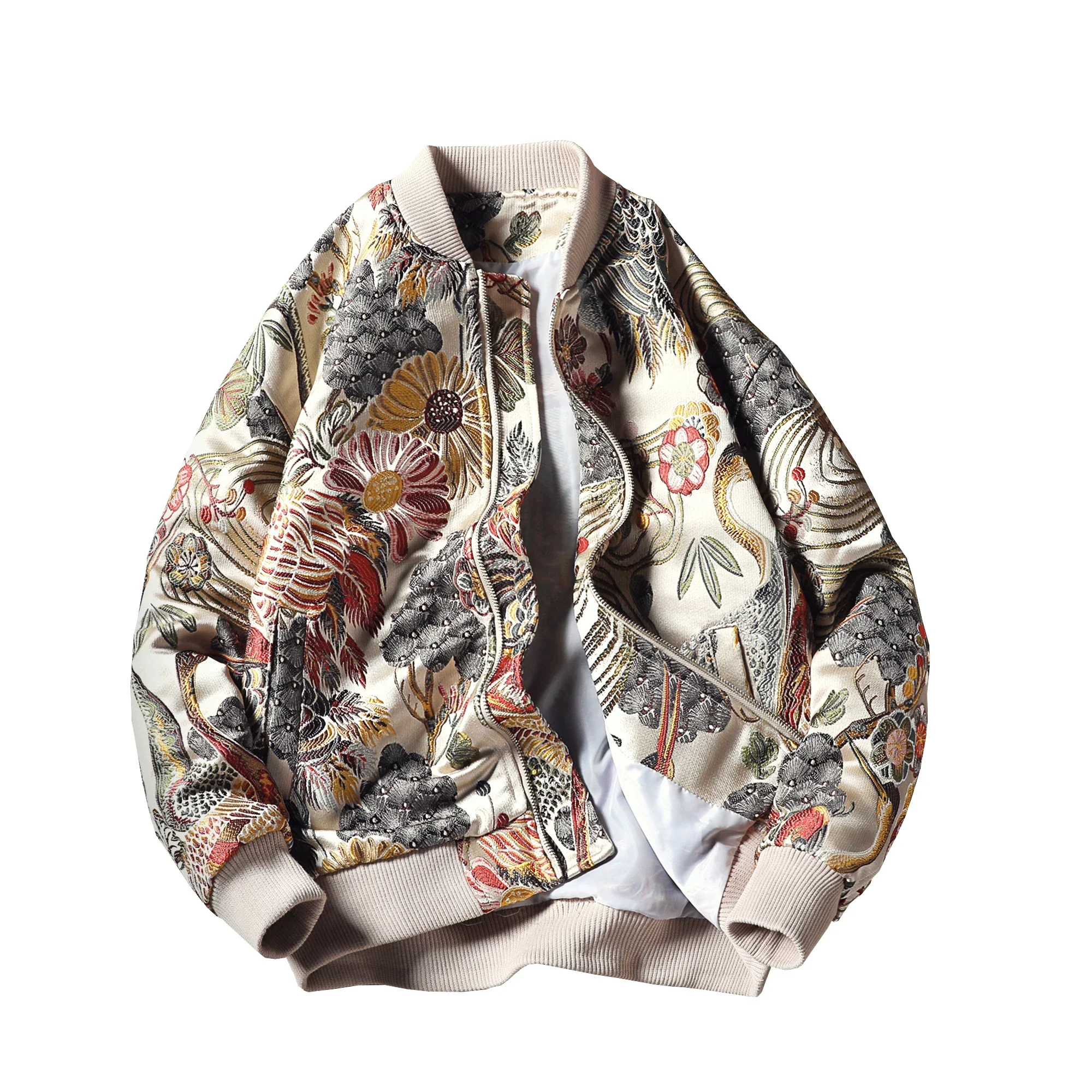 

Embroidered Jacket New Fashion Stand Collar Jacket Boutique Plus Size Men's Hip Hop Casual Men's Jacket 5X Bohemian Style