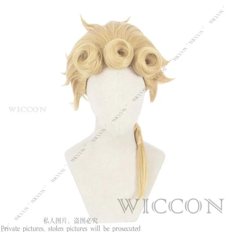 ss23 جيورنو جيوفانا جو أنيمي تأثيري جو زي البدلة رجل غريب شقراء شعر مستعار مجعد مغامرة الرياح جيورنو الذهب تجربة