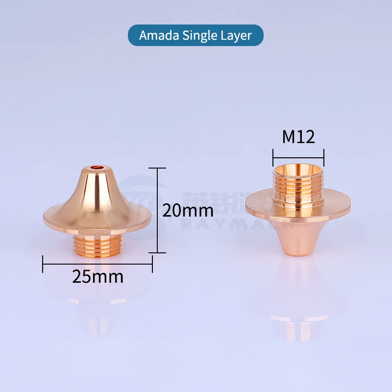 

Raymach D25 Amada-FE M12H20 Сопло для лазерной резки Однослойное двухслойное Caliber1.0 Запасные части для резки волокна Медная насадка