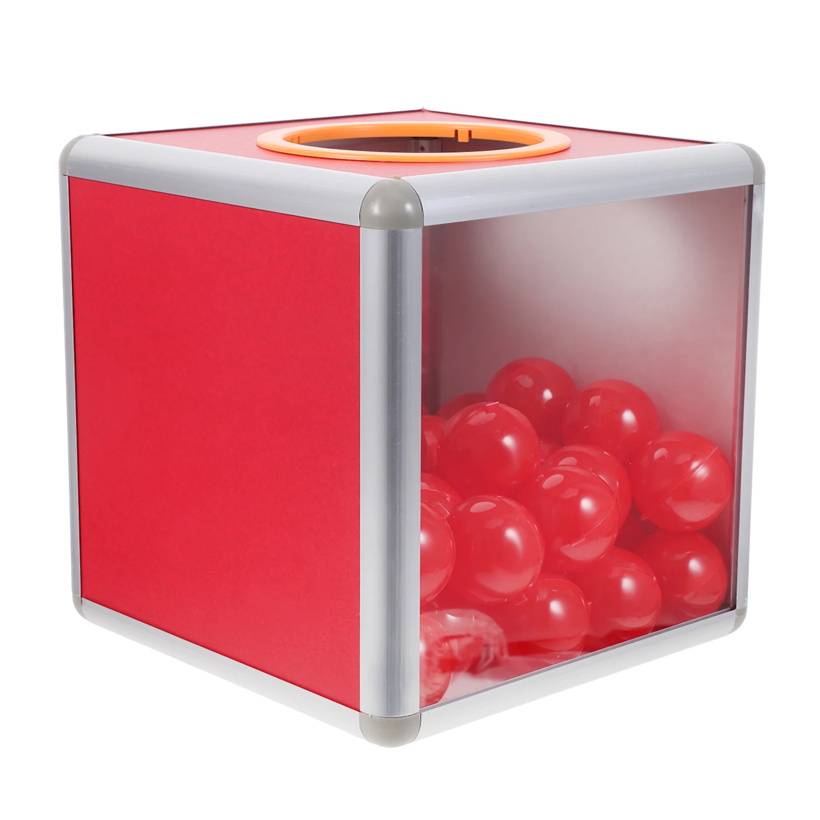 

20 Cm Red Raffle Box Clear Acrylic Draw Container For Voting Donation Fundraising Events Ticket Ballot Storage Multi-Function