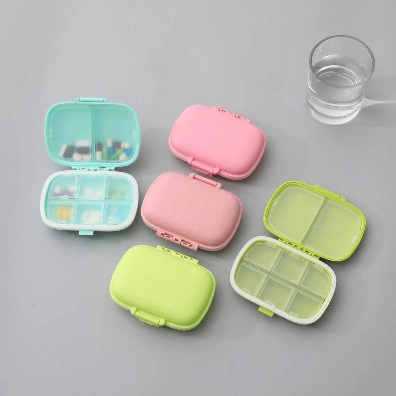 Xiaomi 8 Grids Organizer Container for Tablets Travel Pill Box with Seal Ring Small Box Wheat Straw Container for Medicines