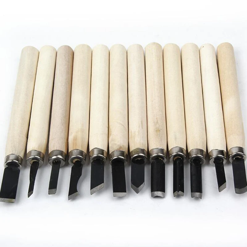 12pcs/8Pcs Wood Carving Chisels Knife For Basic Wood Cut DIY Tools and Detailed Woodworking Gouges Hand Tools GYH