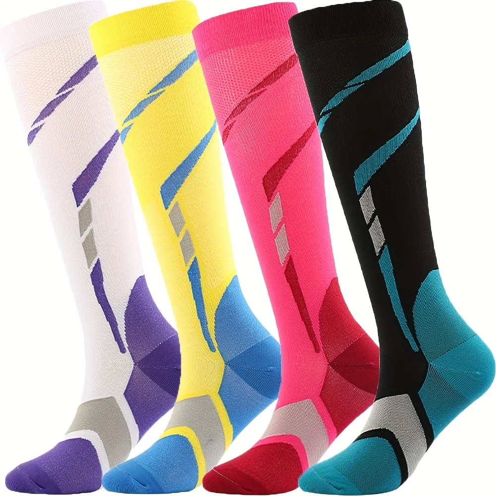 4/1pairs Copper Compression Socks For Women And Men - And Enhance Performance For Medical, Running, Nursing, And Athletic Activi